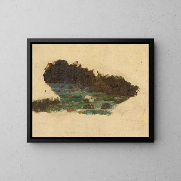 Studio dettagliato di un ruscello - Johann Matthias Ranftl — quadro incorniciato alla parete