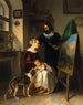 La famille du peintre dans son atelier - Johann Matthias Ranftl — artwork view