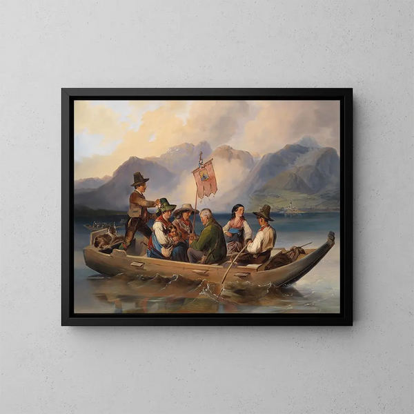 Traversée sul lago Wolfgang - Johann Matthias Ranftl — quadro incorniciato alla parete