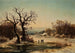 Winter Landscape Painting of Bordesholm - Johann Moritz Rugendas — artwork view