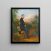 Portrait painting of George Hellmann in front of a view in Tacna, Peru - Johann Moritz Rugendas — framed artwork on a wall