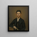 Studie eines Porträts eines jungen Mannes mit einem Buch - Johann Perger — gerahmtes Bild an der Wand