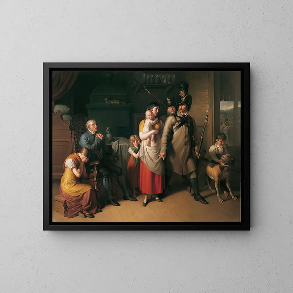Der Rückkehr des Landwehrmanns - Johann Peter Krafft — gerahmtes Bild an der Wand