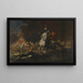 Portrait des Reiters Kommandant Johann Kaspar Freiherr von Hillesheim 1679-1761 vor einer Schlacht - Johann Philipp von der Schlichten — gerahmtes Bild an der Wand