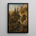 paesaggistico boschivo con grotta rocciosa, torrente e personaggi - Johann Samuel Hetzendorf — quadro incorniciato alla parete