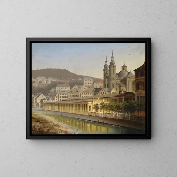 Ansicht von Karlsbad - Johann Wilhelm Jankowski — gerahmtes Bild an der Wand