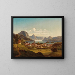 Johann Wilhelm Jankowsky - Gmunden mit Schlo Ort am Traunsee.webp
