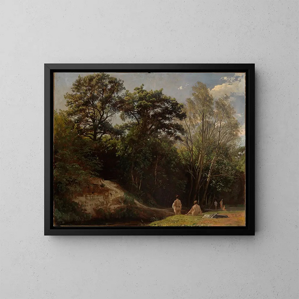À l'Alb II avec baigneurs - Johann Wilhelm Schirmer — quadro incorniciato alla parete