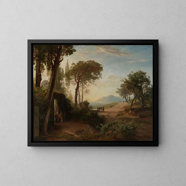 Il mattino, la partenza del viaggiatore verso Gerico - Johann Wilhelm Schirmer — quadro incorniciato alla parete