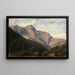 Schweizer Landschaftsgemälde mit dem Piz Beverin im Hintergrund - Johann Wilhelm Schirmer — gerahmtes Bild an der Wand