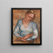 Frau mit verschränkten Armen - Johanna Kampmann-Freund — gerahmtes Bild an der Wand