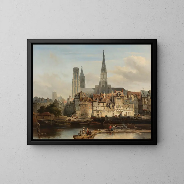 Le quai de Paris à Rouen - Johannes Bosboom — quadro incorniciato alla parete
