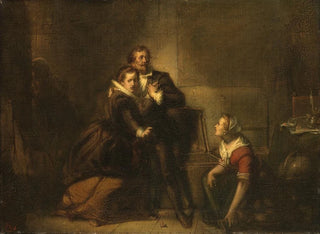 Johannes Hinderikus Egenberger - Hugo de Groot escapes in a bookcase from Loevestein Castle Anno 1621.webp