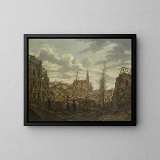 Johannes Jelgerhuis - The Rapenburg Leiden three Days after the Explosion of a Powder Ship on 12 January 1807.webp
