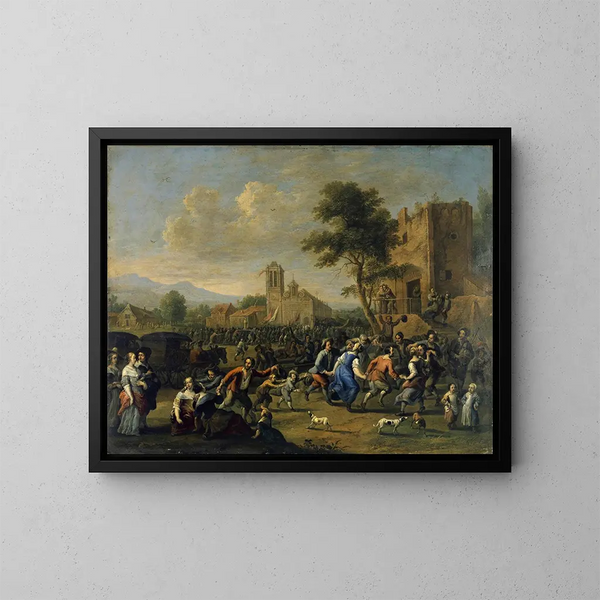 Fest der Pfarrei - Johannes Lingelbach — gerahmtes Bild an der Wand