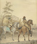 Un homme e una donna a cavallo su una strada di campagna - Johannes Vinkeles — vista dell’opera