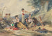 Group of peasants with musical instruments - John Absolon — artwork view