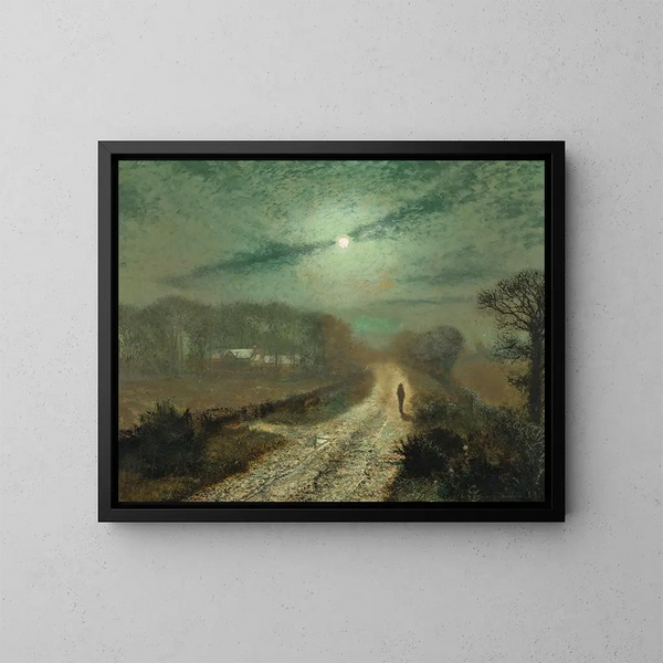 Ein Mondschein-Landschaft - John Atkinson Grimshaw — gerahmtes Bild an der Wand