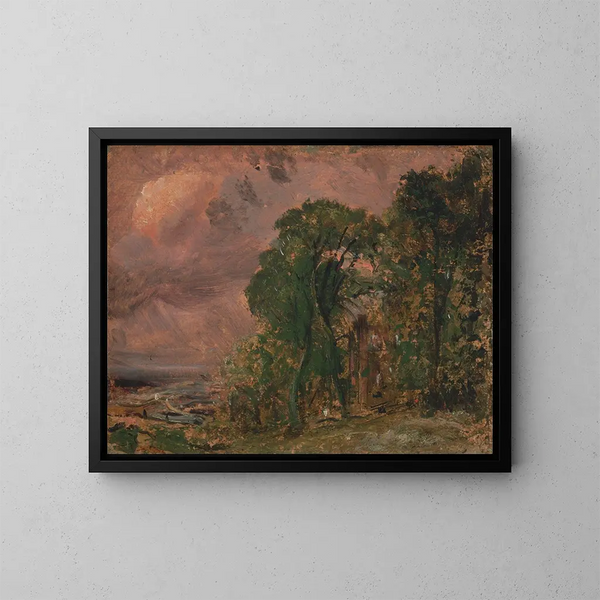 Una vista a Hampstead in tempo tempestoso - John Constable — quadro incorniciato alla parete