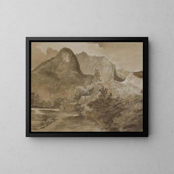Rocher du château, Borrowdale - John Constable — gerahmtes Bild an der Wand