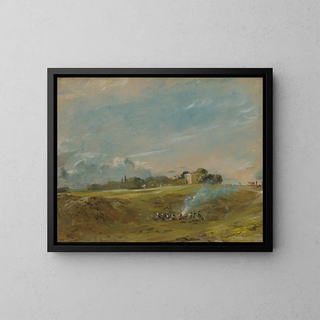 John Constable - Hampstead Heath with a Bonfire.webp