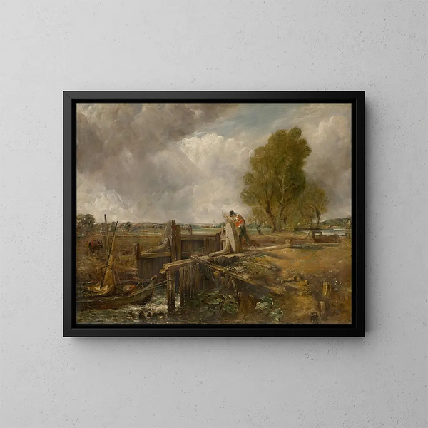 Studio di una barca che passa una chiusa - John Constable — quadro incorniciato alla parete