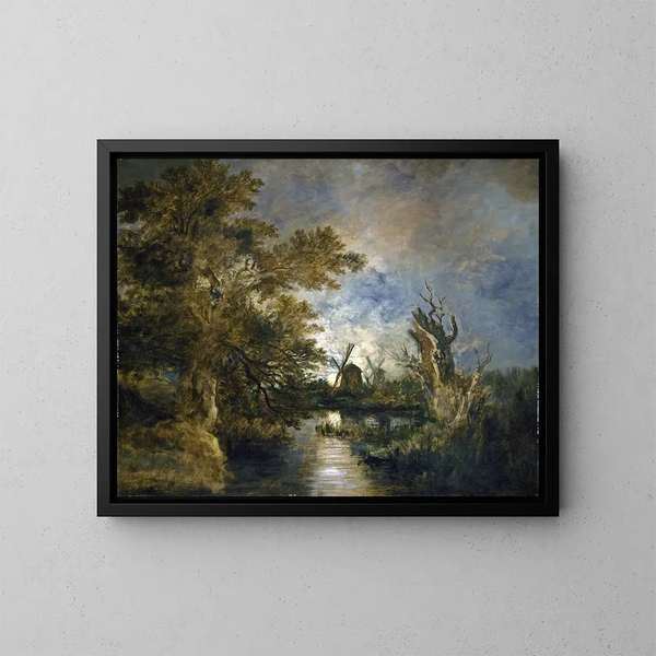 Licht des Mondes auf dem Yare - John Crome — gerahmtes Bild an der Wand