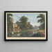 View of the Rear of the Cassina, part of the Serpentine River ending with the waterfall in the garden of the Earl of Burlington in Chiswick - John Donowell — framed artwork on a wall