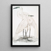 Héron blanc pur Ardea modesta 2 Héron à bec noir Ardea nigrirostris - John Edward Gray — quadro incorniciato alla parete