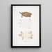 Tortue Batagur Emys Batagur - John Edward Gray — quadro incorniciato alla parete