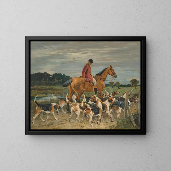 Jäger und Jagdhunde - John Emms — gerahmtes Bild an der Wand