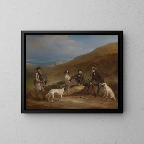 Renard et son frère George tirant à la grouse à Middlesmoor, Yorkshire - John Ferneley — quadro incorniciato alla parete