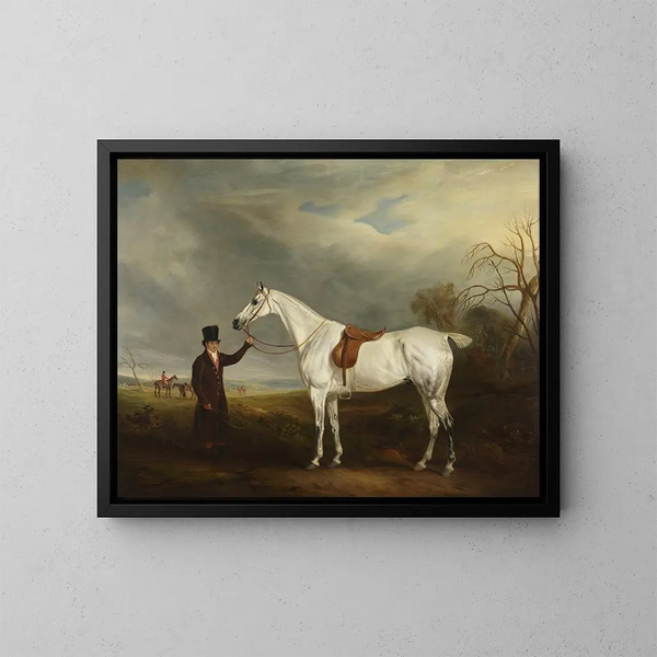 Il paggio di Lord Howe con un cavallo grigio - John Ferneley — quadro incorniciato alla parete