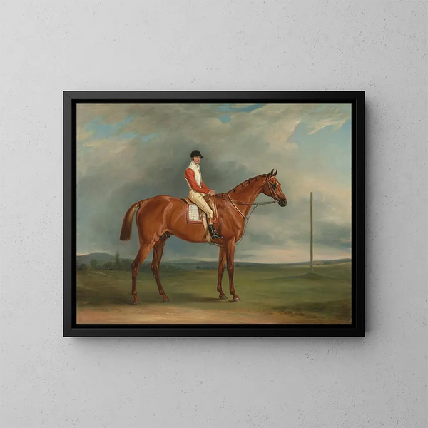 M. Sadler, un cavallo da corsa baio con Chapple in sella - John Ferneley — quadro incorniciato alla parete