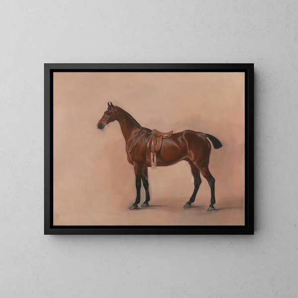 Studio di un cavallo da caccia baio sellato - John Ferneley — quadro incorniciato alla parete
