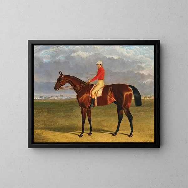 Consol, cavallo di razza marrone di cinque anni, con Sam Darling o George Edwards in sella - John Frederick Herring l'Ancien — quadro incorniciato alla parete