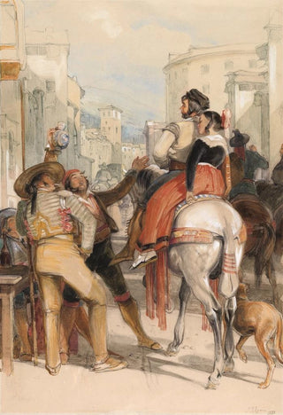 John Frederick Lewis - A Street Scene in Granada on the Day of the Bullfight.webp