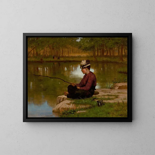 Attesa di un morso a Central Park - John George Brown — quadro incorniciato alla parete