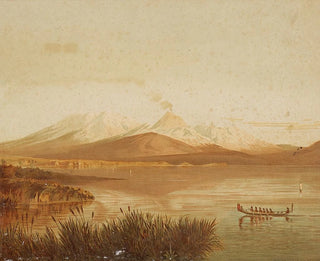 John Gully - Mts Ruapehu and Tongariro from Lake Taupo.webp