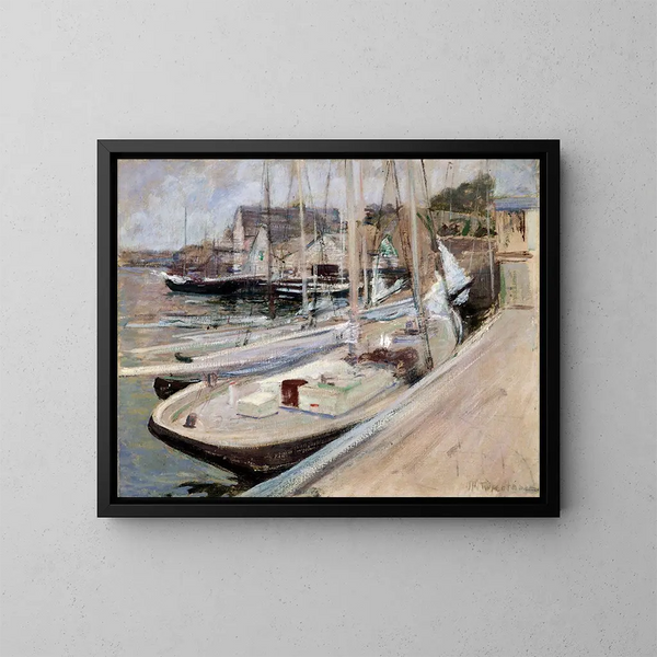 Bateaux da pesca a Gloucester - John Henry Twachtman — quadro incorniciato alla parete
