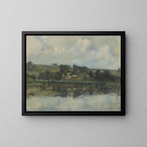 Scène di un fiume francese - John Henry Twachtman — quadro incorniciato alla parete