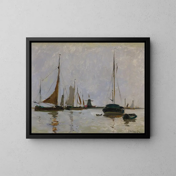 Port tranquillo nei Paesi Bassi - John Henry Twachtman — quadro incorniciato alla parete