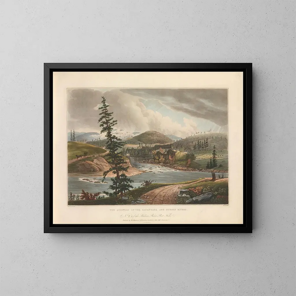 Confluence des rivières Sacandaga et Hudson - John Hill — gerahmtes Bild an der Wand