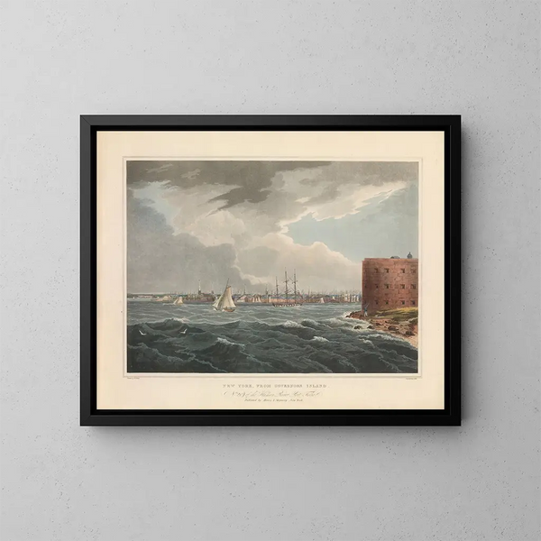 New York seit Governors Island - John Hill — gerahmtes Bild an der Wand