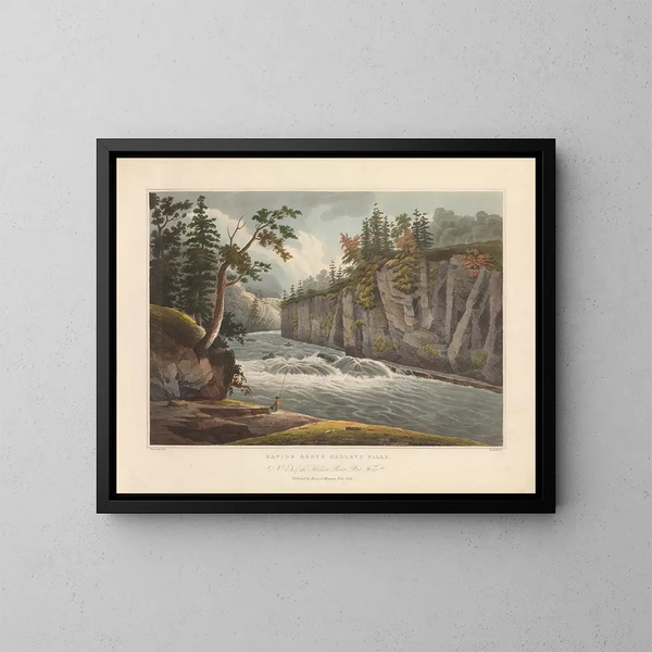 Schnelle über den Hadley-Wasserfällen - John Hill — gerahmtes Bild an der Wand