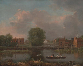 John Inigo Richards - A River Landscape possibly a View from the West End of Rochester Bridge.webp
