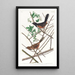 Bruant à gorge rousse - John James Audubon — gerahmtes Bild an der Wand