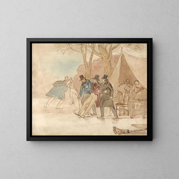 Pattinaggio nel parco - John James Chalon — quadro incorniciato alla parete