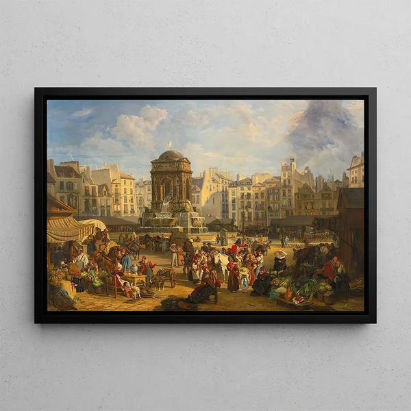John James Chalon - View Of The Market And Fontaine Des Innocents Paris.webp
