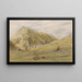 Entrance of Dovedale from Ashbourne, Derbyshire - John Linnell — framed artwork on a wall